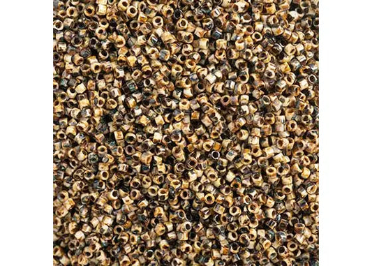 Picasso Opaque Brown Tan Delica 11/0 DB-2267 - Turtle Island Beads And Silver
