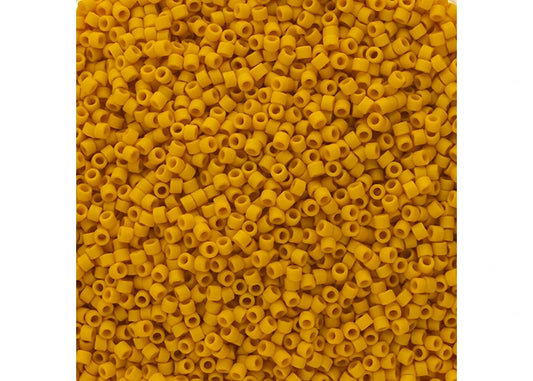 Frosted Glazed Yellow Canary Matte Delica 11/0 DB-2284 - Turtle Island Beads And Silver