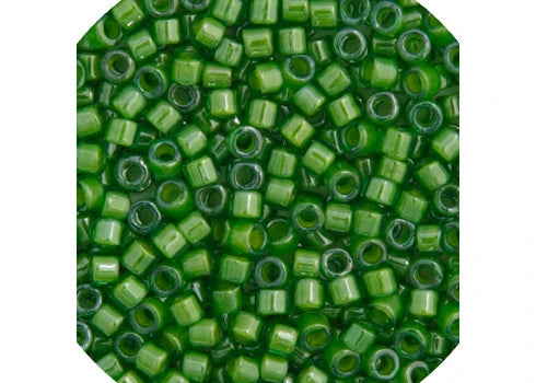 Green Lime Lined-Dyed Delica 11/0 DB-274 - Turtle Island Beads And Silver