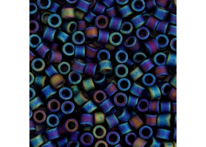 Black Grey Opaque AB Matte Delica 11/0 DB-871 - Turtle Island Beads And Silver