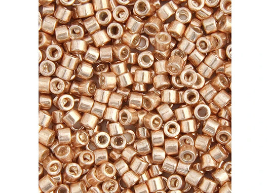 Apricot Gold Opaque Glavanized-Dyed Delica 11/0 DB-411 - Turtle Island Beads And Silver