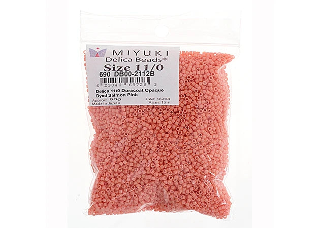 Duracoat Opaque Dyed Salmon Pink Delica 11/0 DB-2112 - Turtle Island Beads And Silver