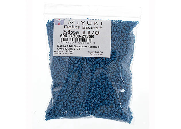 Duracoat Opaque Dyed Dusk Blue Delica 11/0 DB-2135 - Turtle Island Beads And Silver