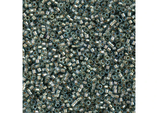 Fancy Lined Light Teal Silver 11/0