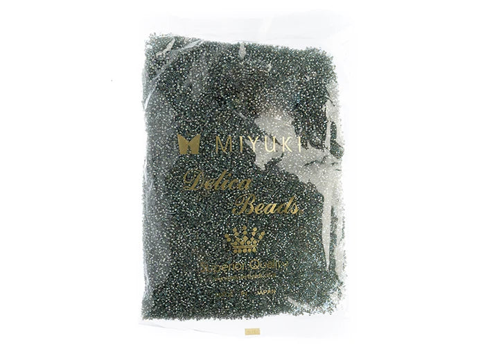 Fancy Lined Light Teal Silver 11/0