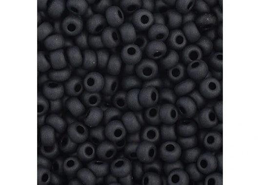 Czech Seed Bead 11/0 Opaque Black Matt