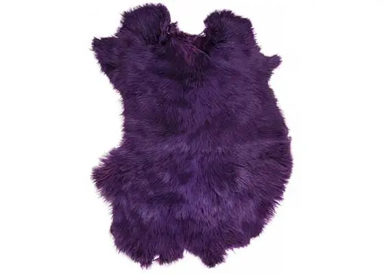 Rabbit Fur Skin - Medium Grade Apx 11x15in Dyed Purple