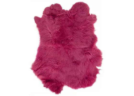 Rabbit Fur Skin - Medium Grade Apx 11x15in Dyed Pink