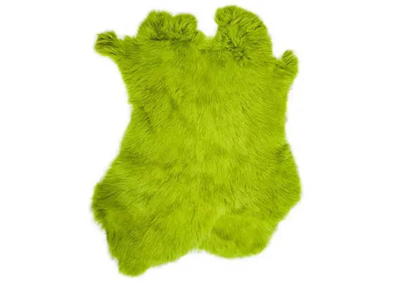 Rabbit Fur Skin - Medium Grade Apx 11x15in Dyed Lime