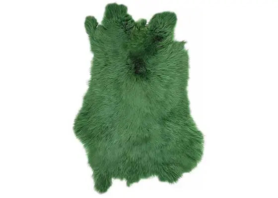 Rabbit Fur Skin - Medium Grade Apx 11x15in Dyed Green