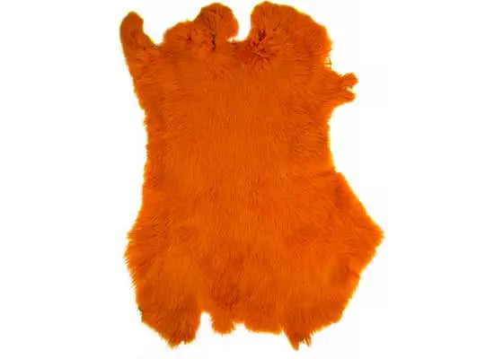 Rabbit Fur Skin - Medium Grade Apx 11x15in Dyed Orange