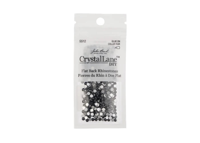 Crystal Lane Diy Flat Back Rhinestones Ss12 (3mm) Jet 432pcs