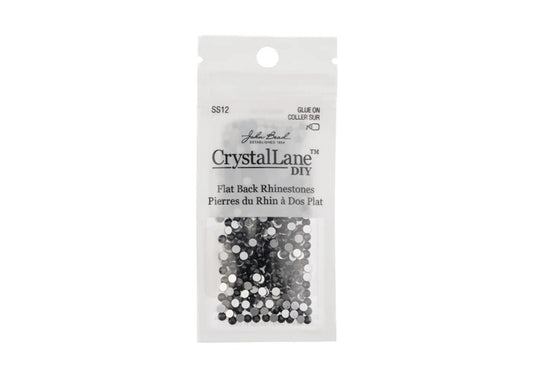 Crystal Lane Diy Flat Back Rhinestones Ss12 (3mm) Jet 432pcs