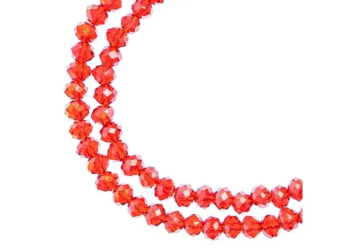 CRYSTAL LANE DIY RONDELLE 2 STRAND 7IN (APX110PCS) 3X4MM TRANSPARENT RED AB