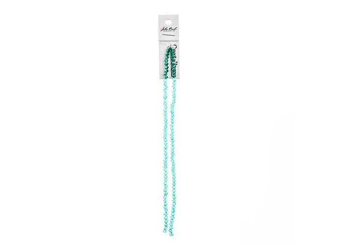 Crystal Lane Diy Rondelle 2 Strand 7in (apx110pcs) 3x4mm Transparent Dark Green Ab