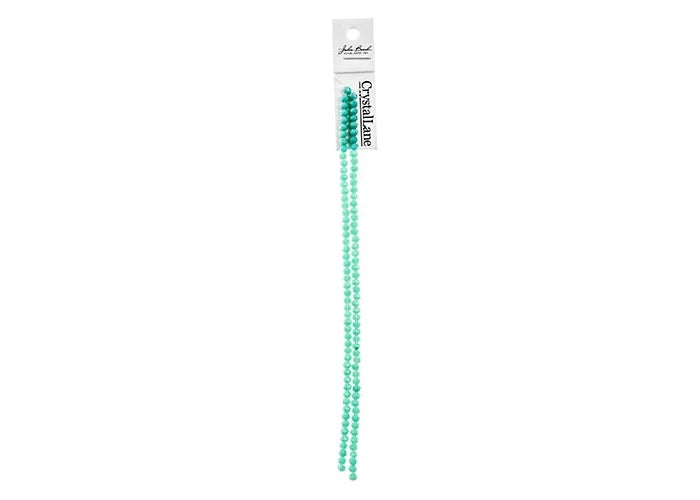 Crystal Lane Diy Rondelle 2 Strand 7in (apx110pcs) 3x4mm Opaque Turquoise Green