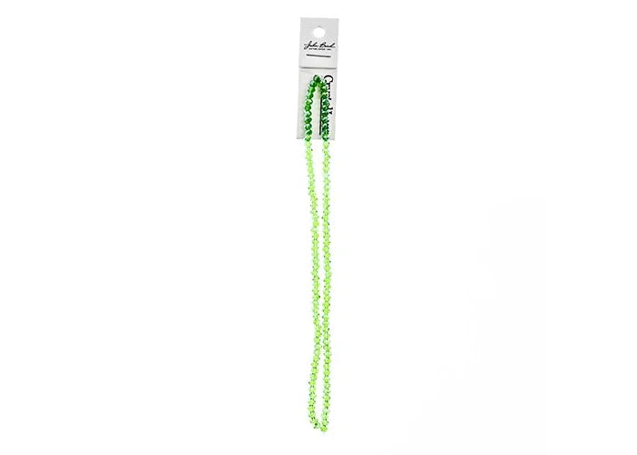 Crystal Lane Diy Rondelle 2 Strand 7in (apx110pcs) 3x4mm Transparent Green Ab