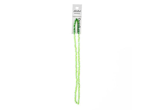 Crystal Lane Diy Rondelle 2 Strand 7in (apx110pcs) 3x4mm Transparent Green Ab