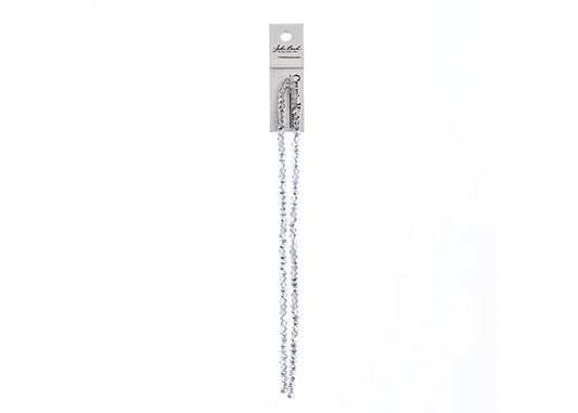 Crystal Lane Diy Rondelle 2 Strand 7in (apx110pcs) 3x4mm Transparent Half Silver Iris