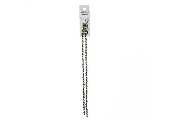 Crystal Lane Diy Rondelle 2 Strand 7in (apx110pcs) 3x4mm Opaque Green Iris