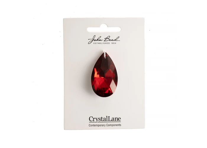 Crystal Lane Diy Faceted Teardrop 22x38mm Red