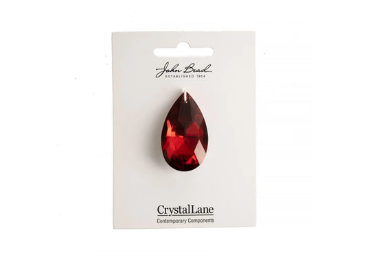 Crystal Lane Diy Faceted Teardrop 22x38mm Red