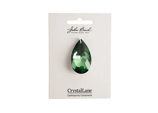 Crystal Lane Diy Faceted Teardrop 22x38mm Dark Green