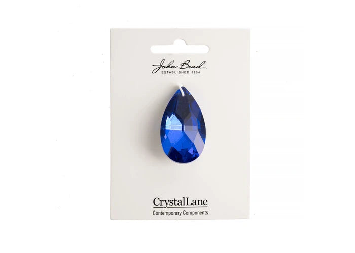 Crystal Lane Diy Faceted Teardrop 22x38mm Dark Blue