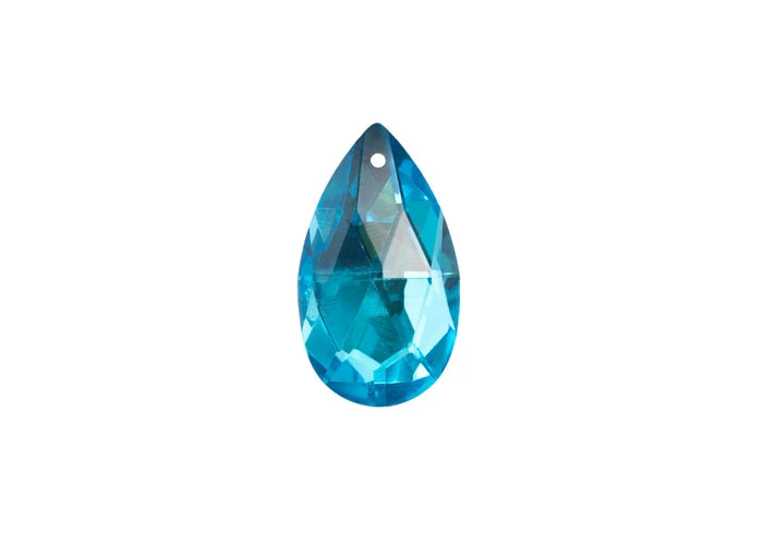 CRYSTAL LANE DIY FACETED TEARDROP 22X38MM AQUA