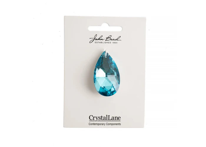 Crystal Lane Diy Faceted Teardrop 22x38mm Aqua
