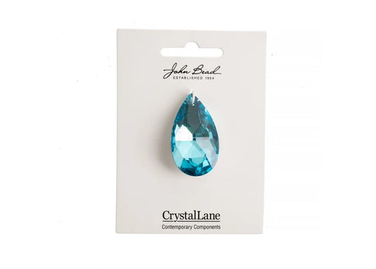 Crystal Lane Diy Faceted Teardrop 22x38mm Aqua