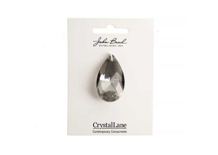 Crystal Lane Diy Faceted Teardrop 22x38mm Grey