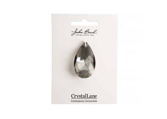 Crystal Lane Diy Faceted Teardrop 22x38mm Grey