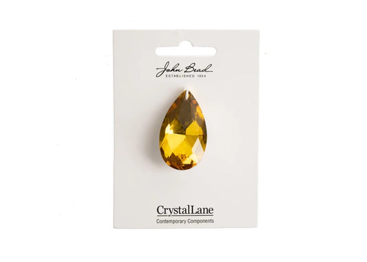 Crystal Lane Diy Faceted Teardrop 22x38mm Yellow