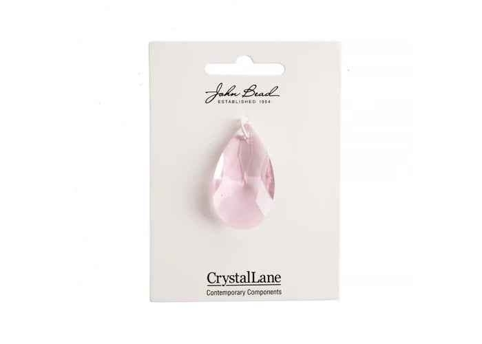 Crystal Lane Diy Faceted Teardrop 22x38mm Pink