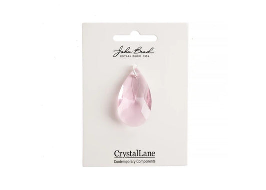 Crystal Lane Diy Faceted Teardrop 22x38mm Pink