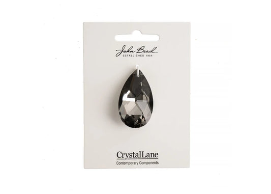 Crystal Lane Diy Faceted Teardrop 22x38mm Black