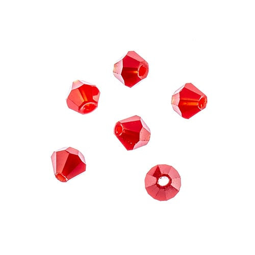 Crystal Lane Diy Bicone 2strand 7in (apx96pcs) 4mm Opaque Red
