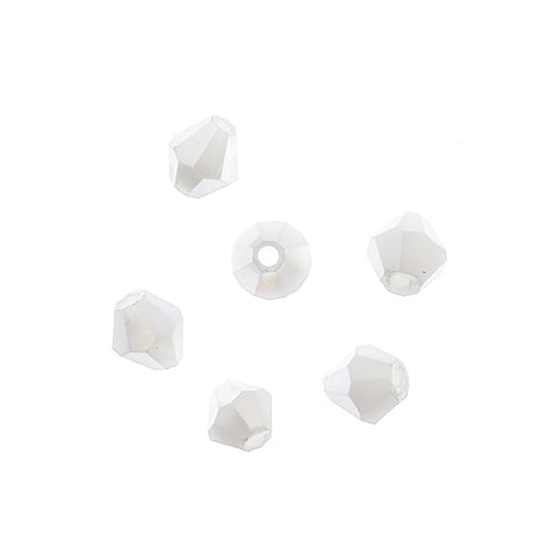 Crystal Lane Diy Bicone 2strand 7in (apx96pcs) 4mm Opaque White Ab