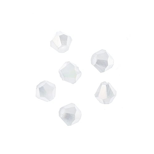 CRYSTAL LANE DIY BICONE 2STRAND 7IN (APX96PCS) 4MM OPAQUE WHITE MATT AB