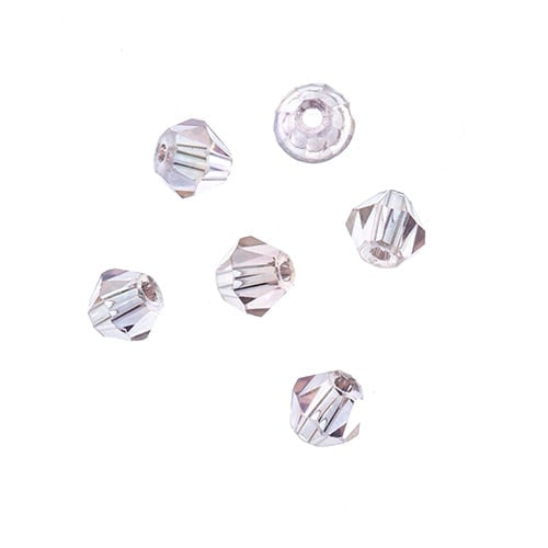 Crystal Lane Diy Bicone 2strand 7in (apx96pcs) 4mm Transparent Pink Ab
