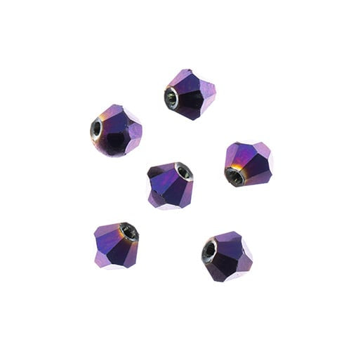 Crystal Lane Diy Bicone 2strand 7in (apx96pcs) 4mm Opaque Purple Iris