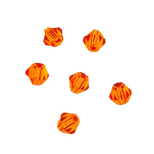 Crystal Lane Diy Bicone 2strand 7in (apx96pcs) 4mm Transparent Orange