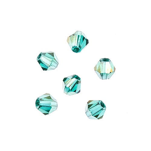 CRYSTAL LANE DIY BICONE 2STRAND 7IN (APX96PCS) 4MM TRANSPARENT DARK GREEN AB