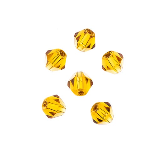 Crystal Lane Diy Bicone 2strand 7in (apx96pcs) 4mm Transparent Amber