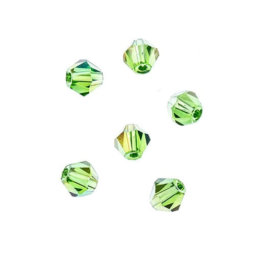 Crystal Lane Diy Bicone 2strand 7in (apx96pcs) 4mm Transparent Green Ab