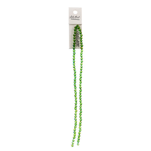 Crystal Lane Diy Bicone 2strand 7in (apx96pcs) 4mm Transparent Green Ab