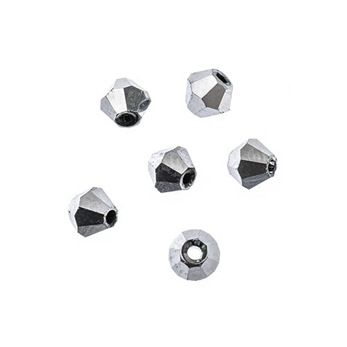 Crystal Lane Diy Bicone 2strand 7in (apx96pcs) 4mm Opaque Silver Iris