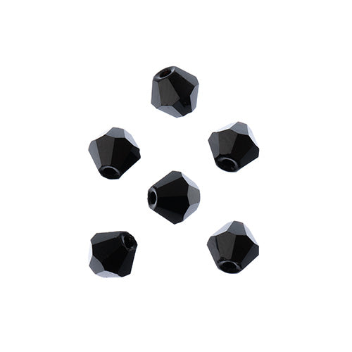 Crystal Lane Diy Bicone 2strand 7in (apx64pcs) 6mm Opaque Black