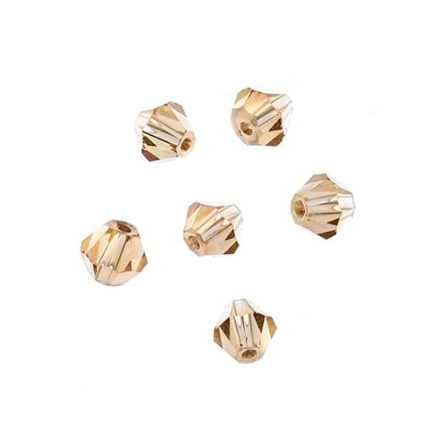 Crystal Lane Diy Bicone 2strand 7in (apx96pcs) 4mm Transparent Topaz Ab